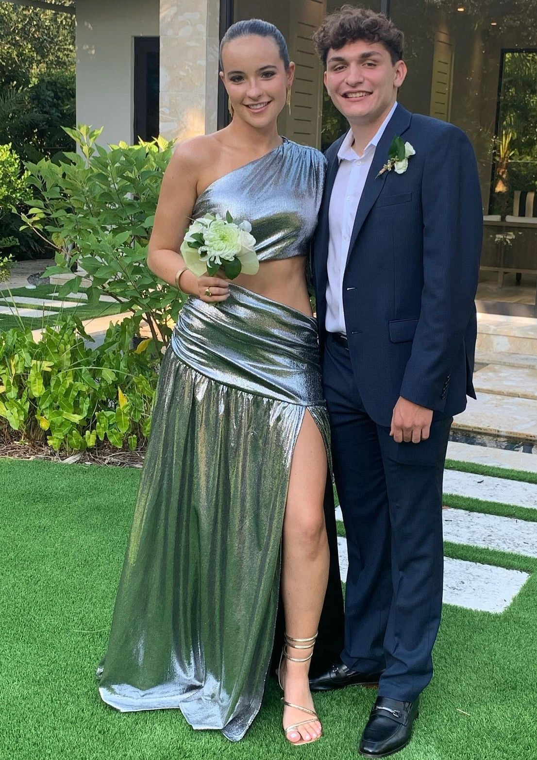 Metallic Silver Cutout Formal Dress | Private Label Styles