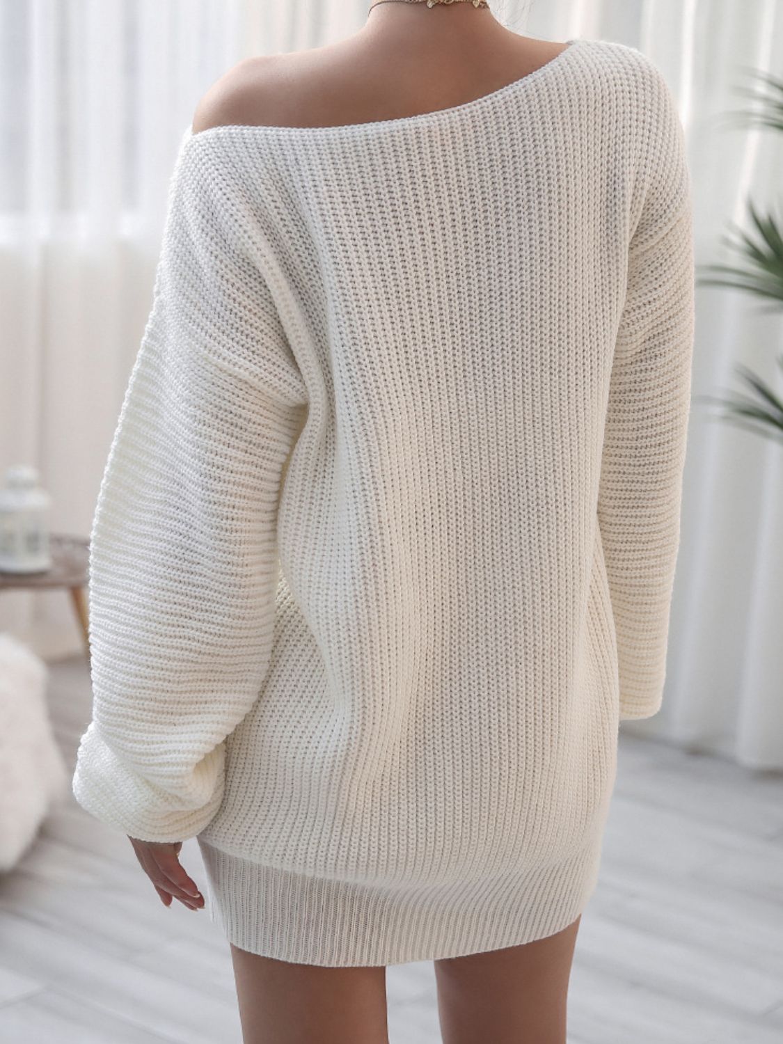 Rib-Knit Balloon Sleeve Sweater Dress | Private Label Styles