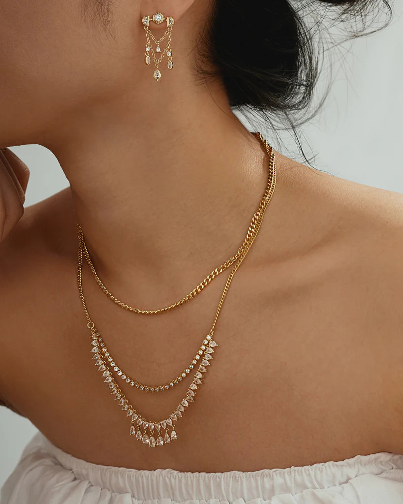 Stellar Bezel Shaker Studs Gold | Private Label Styles