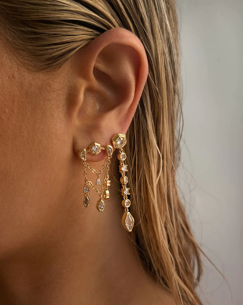Stellar Bezel Shaker Studs Gold | Private Label Styles