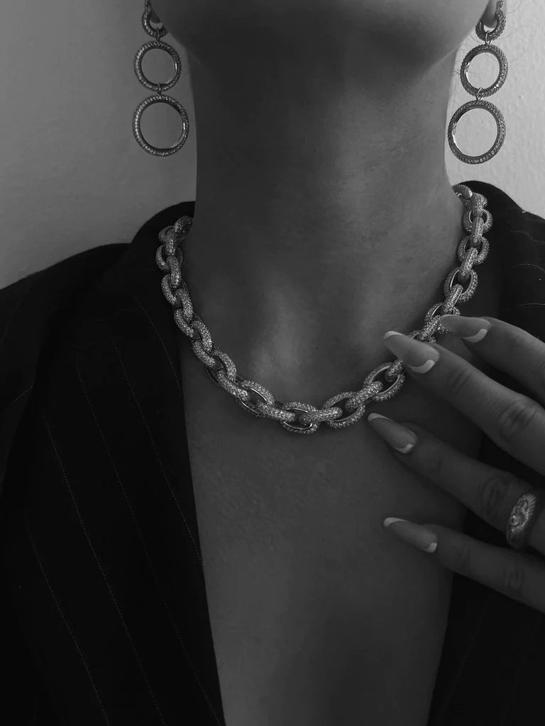 Triple Pave Hoops Silver | Triple Pave earrings | Private Label Styles