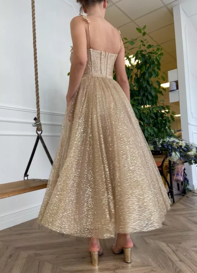 Tulle Tea Length Dress | Glittery Tulle Dress | Private Label Styles