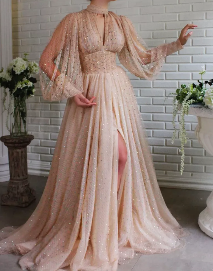 Puffy Sleeve A-Line Bridesmaids Dress | Private Label Styles