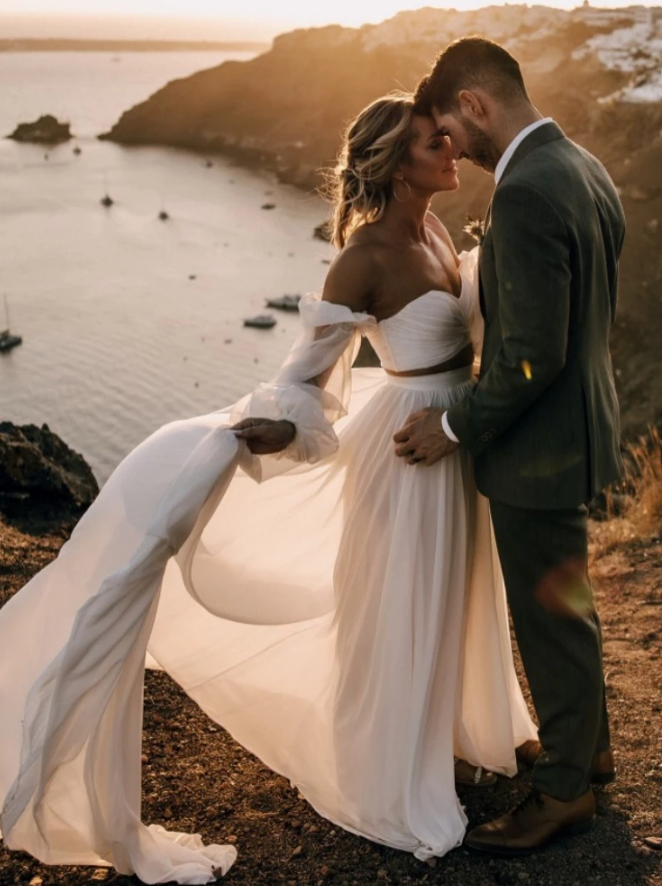 Silk Chiffon Two Piece Wedding Dress | Private Label Styles