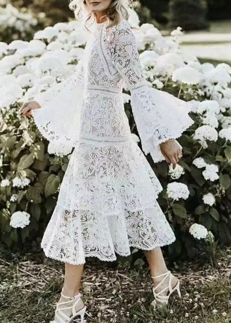 Ivanka Cotton Lace Double Layer Dress In White | Private Label Styles S Ivanka Cotton Lace Double Layer Dress In White | Private Label Styles S