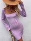  Back Square  Long Sleeve Sweater Dress | Private Label Styles
