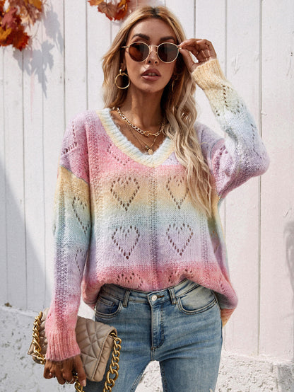 Tie Dye Neck Drop Shoulder Pullover Sweater | Private Label Styles