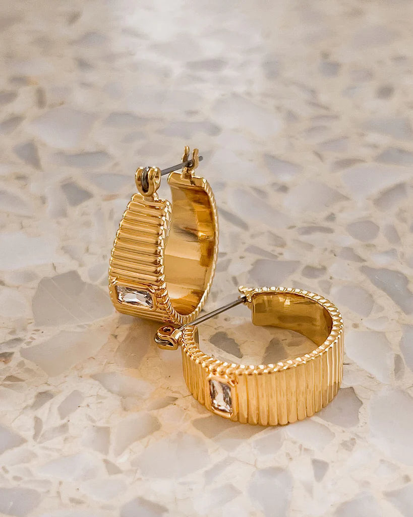 Francois Hoops In Gold | Ridged Hoops Gold | Private Label Styles