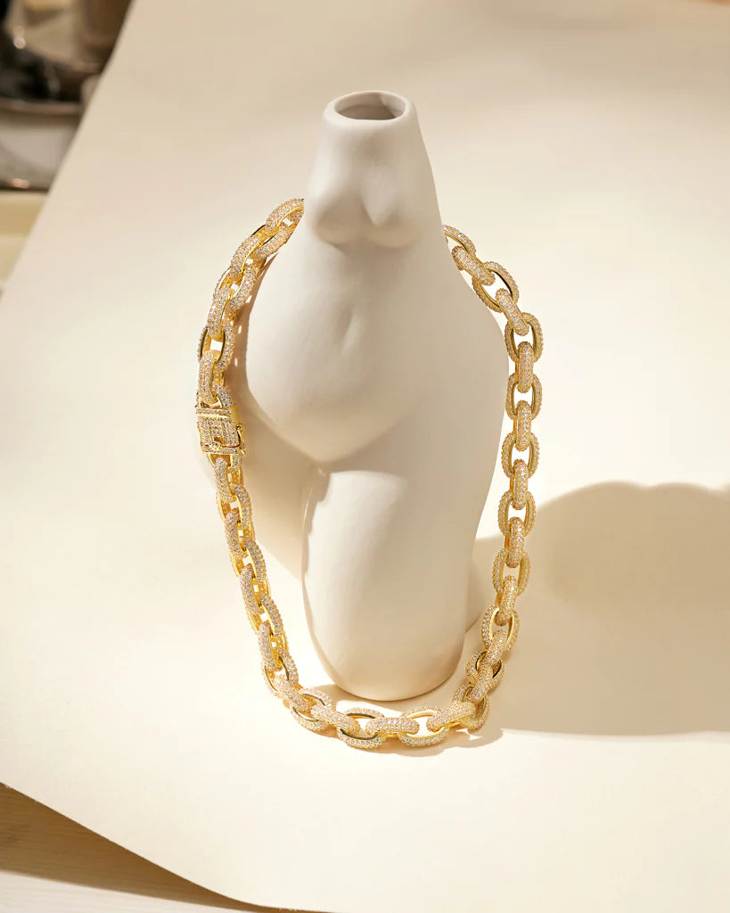 Ozzie Chain Necklace | Pave Chain Necklace | Private Label Styles