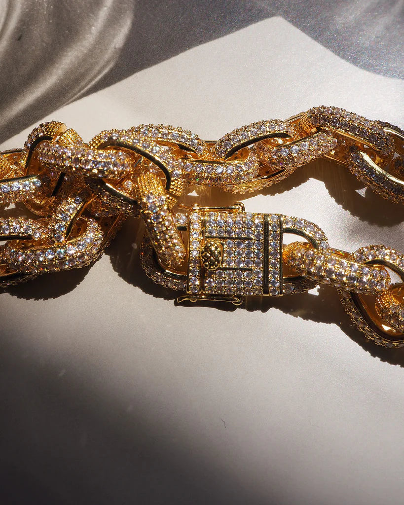 OZZIE PAVE CHAIN NECKLACE- GOLD - PRIVATE LABEL STYLES