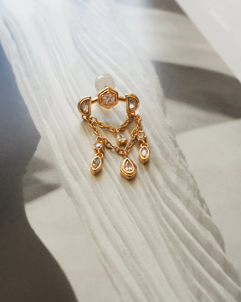 Stellar Bezel Shaker Studs Gold | Private Label Styles