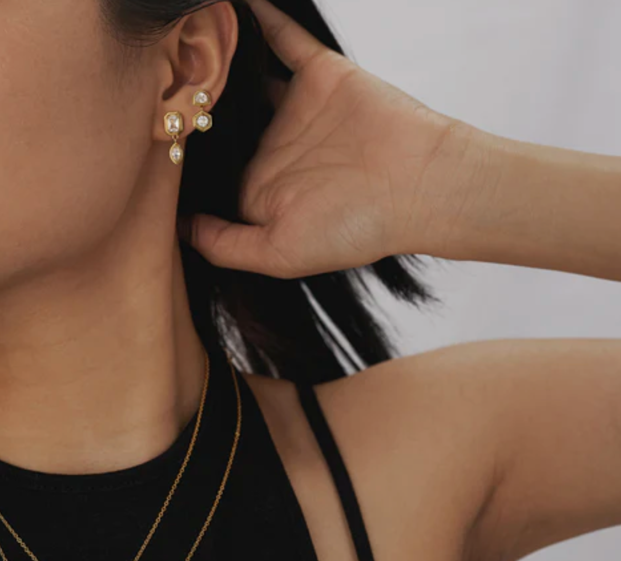 Stellar Bezel Studs Set In Gold | Gold Studs | Private Label Styles