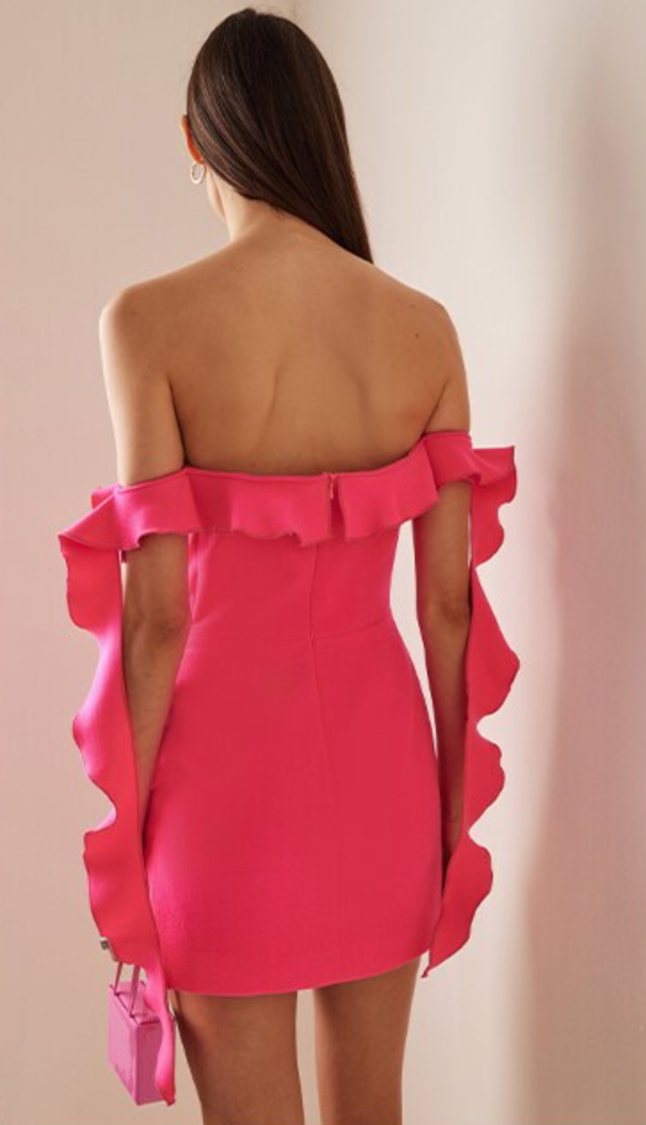 Pink Chic Mini Ruffle Dress | Mini Ruffle Dress | Private Label Styles