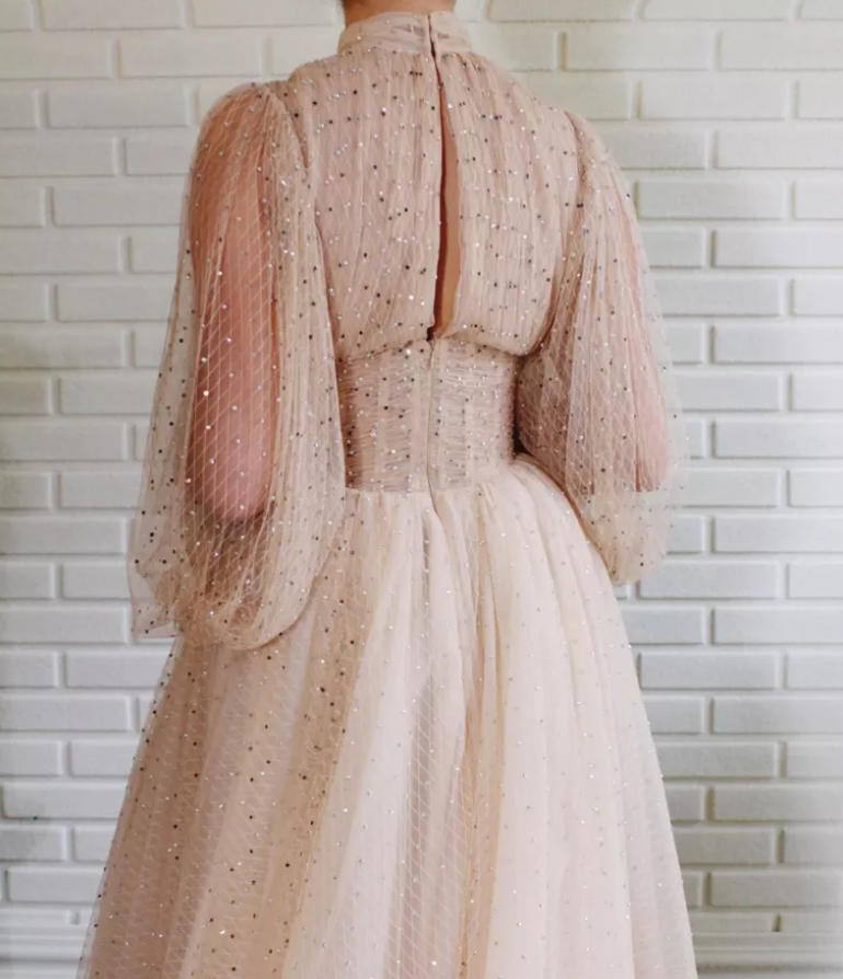 Puffy Sleeve A-Line Bridesmaids Dress | Private Label Styles