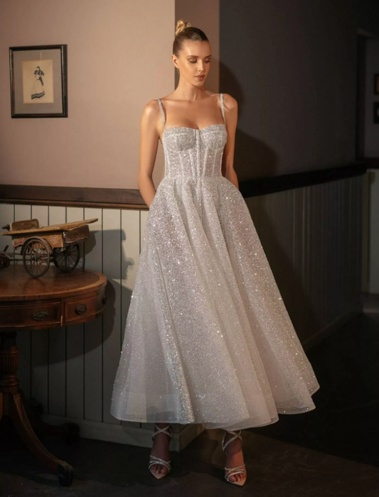 Sparkle Princess Glittery Dress In White | Private Label Styles