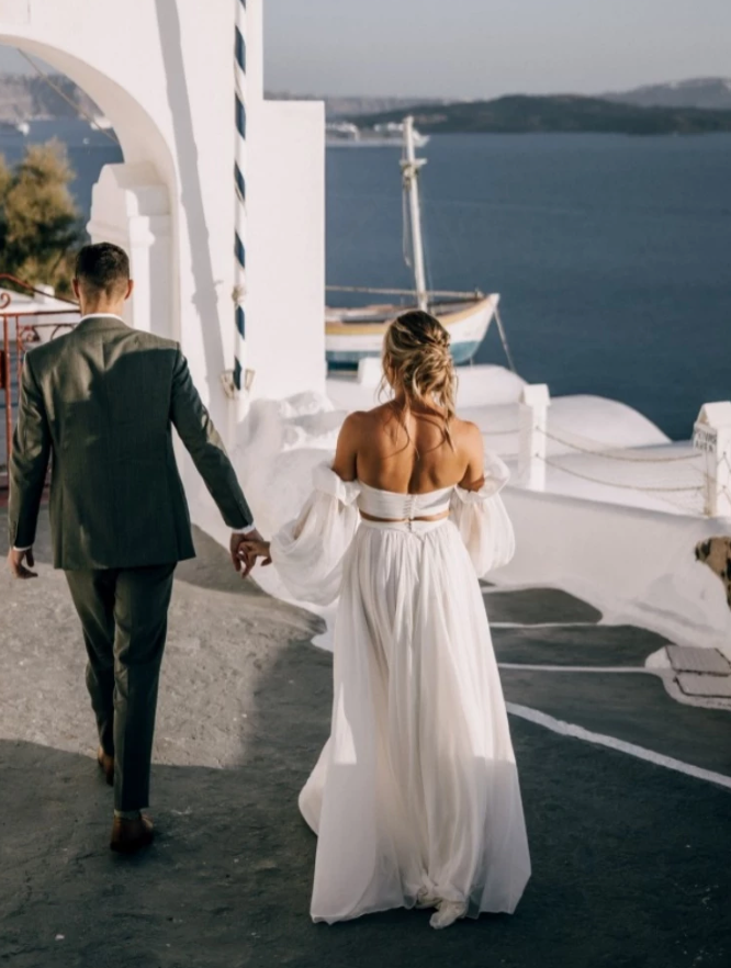 Silk Chiffon Two Piece Wedding Dress | Private Label Styles