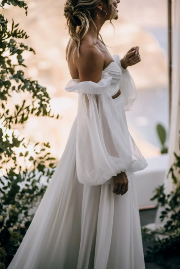 Silk Chiffon Two Piece Wedding Dress | Private Label Styles 14 Silk Chiffon Two Piece Wedding Dress | Private Label Styles 14