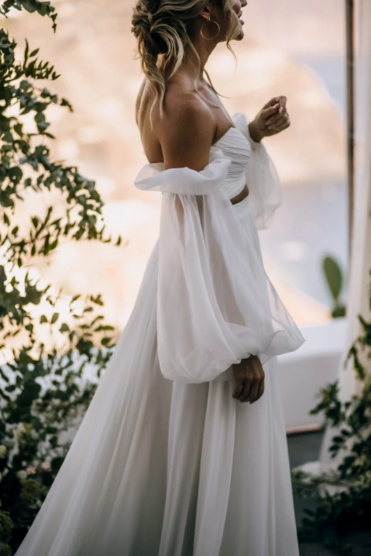 Silk Chiffon Two Piece Wedding Dress | Private Label Styles