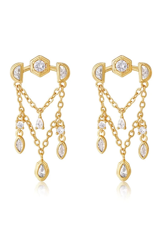 Stellar Bezel Shaker Studs Gold | Private Label Styles