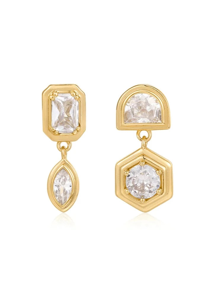 Stellar Bezel Studs Set In Gold | Gold Studs | Private Label Styles