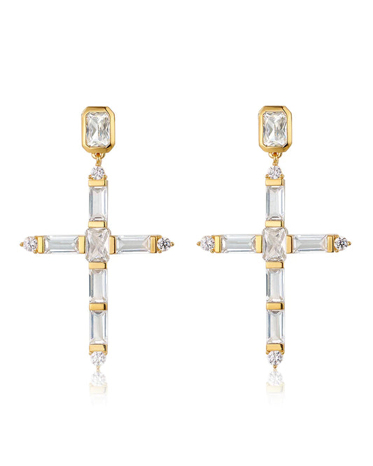 Cross Earrings In Gold | Cross studs Earrings | Private Label Styles