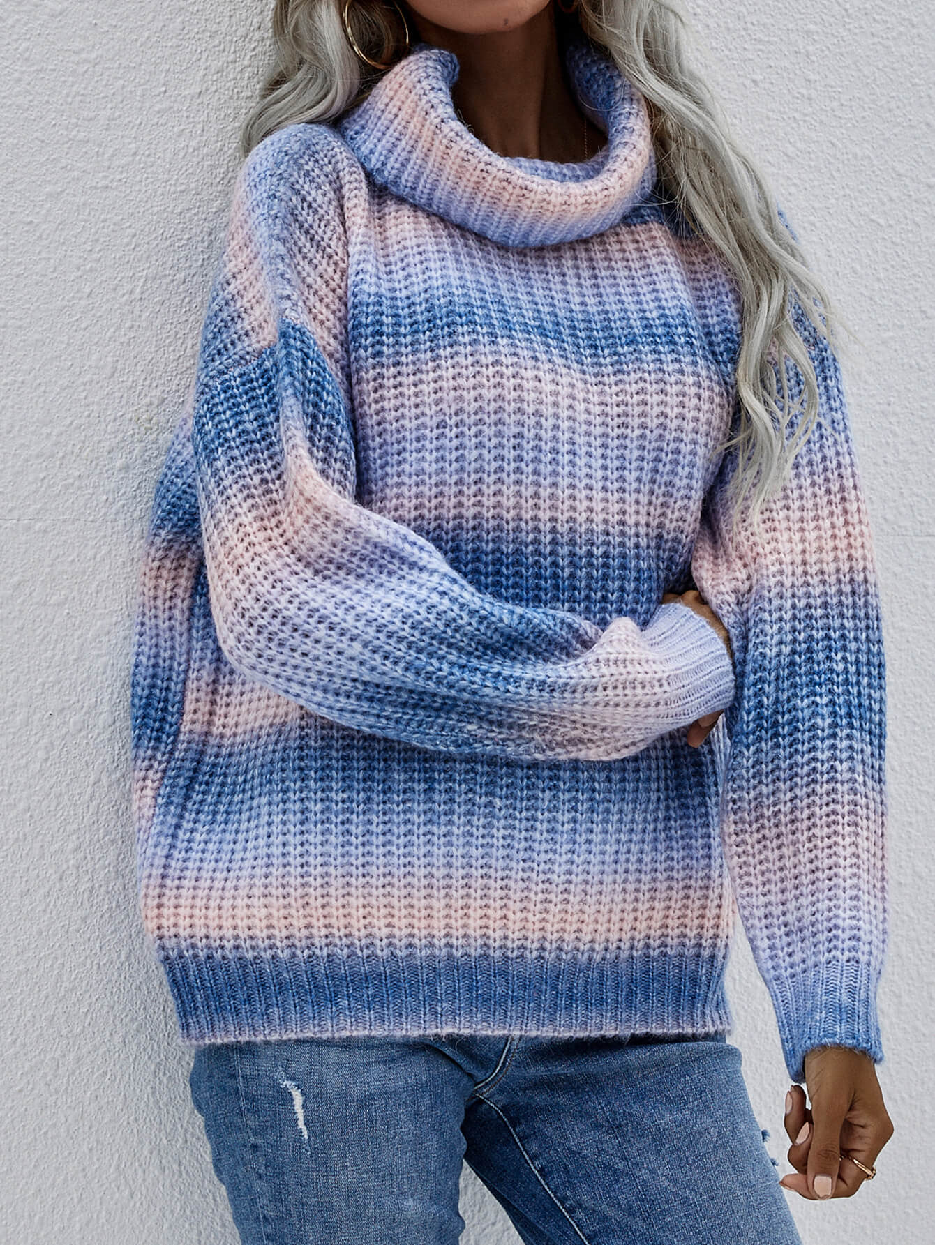 Rainbow Shoulder Sweater | Rib Knit Sweater | Private Label Styles