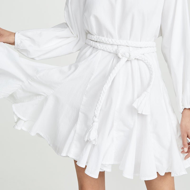 White Mini Dress | Braided Mini Dress In White | Private Label Styles