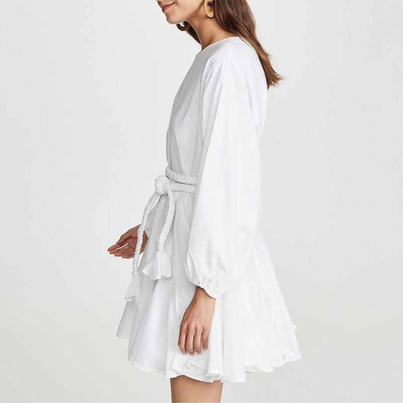 White Mini Dress | Braided Mini Dress In White | Private Label Styles