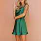Mini Silk Dress In Green | Dark Green Dress | Private Label Styles