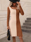 Contrast Slit Sweater Dress - PRIVATE LABEL STYLES