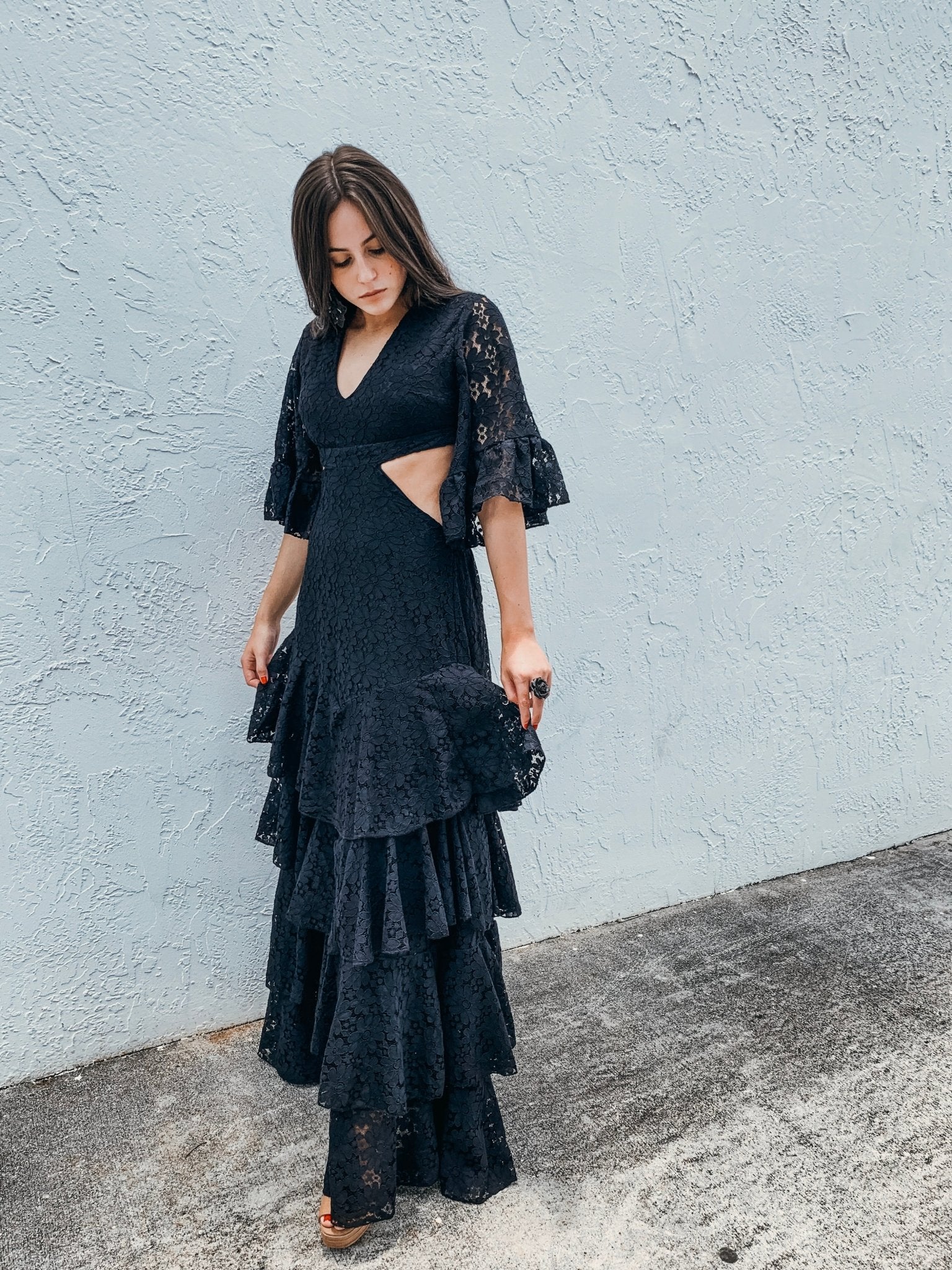 Black Lining in Floral Print Dress | Maxi Dress | Private Label Styles