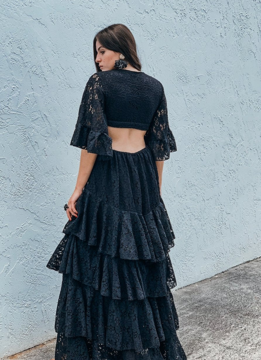 Black Lining in Floral Print Dress | Maxi Dress | Private Label Styles