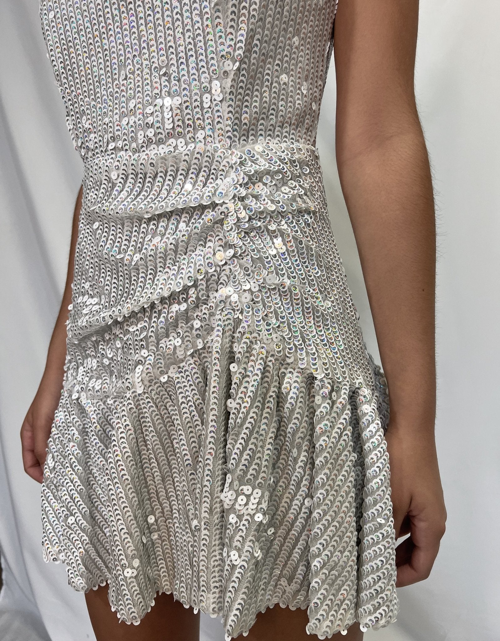 Sequins Mini Dress | Silver Metallic Dress | Private Label Styles