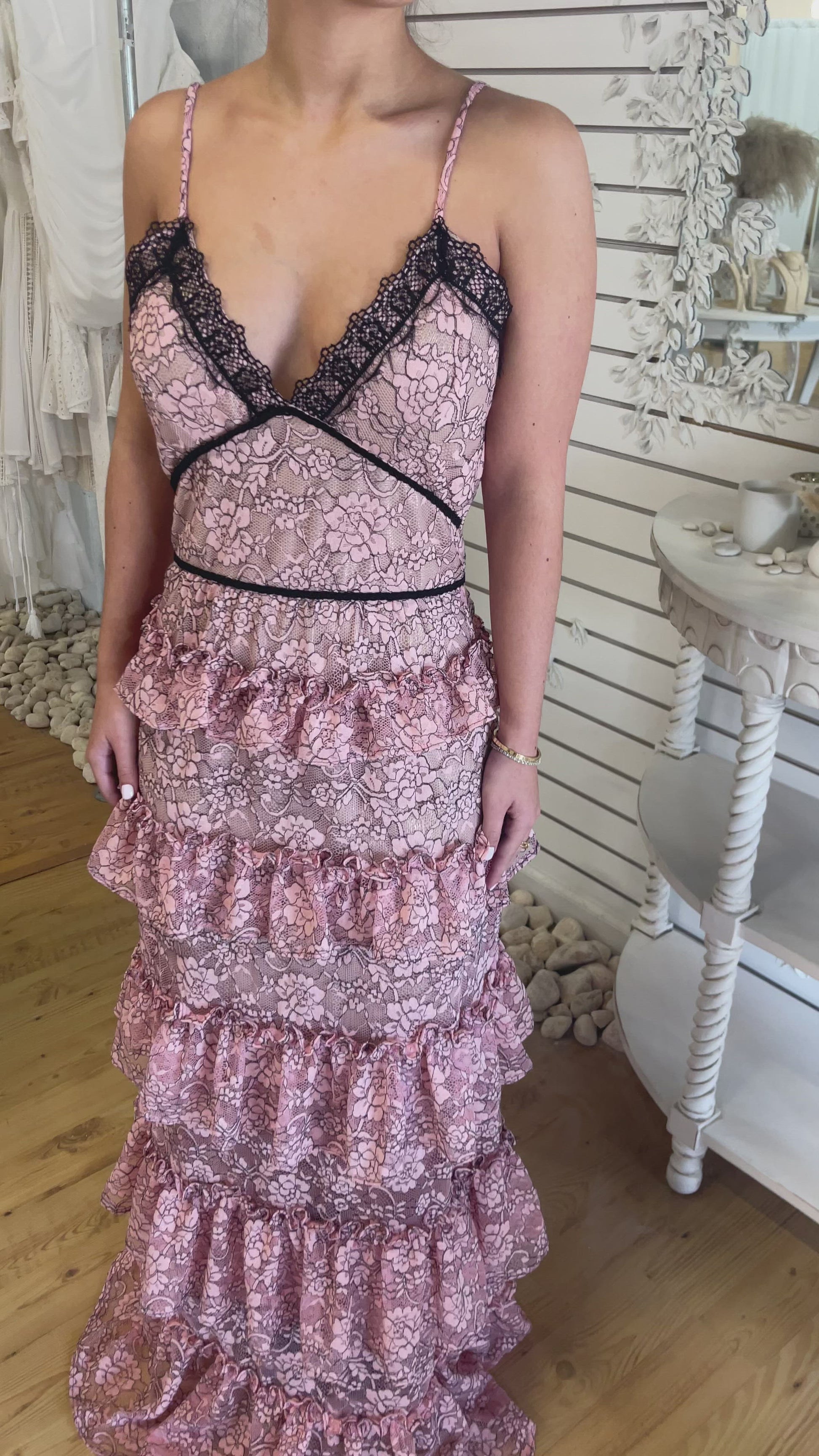 Lace Ruffled Formal Long Dress | Ruffled Dress | Private Label Styles