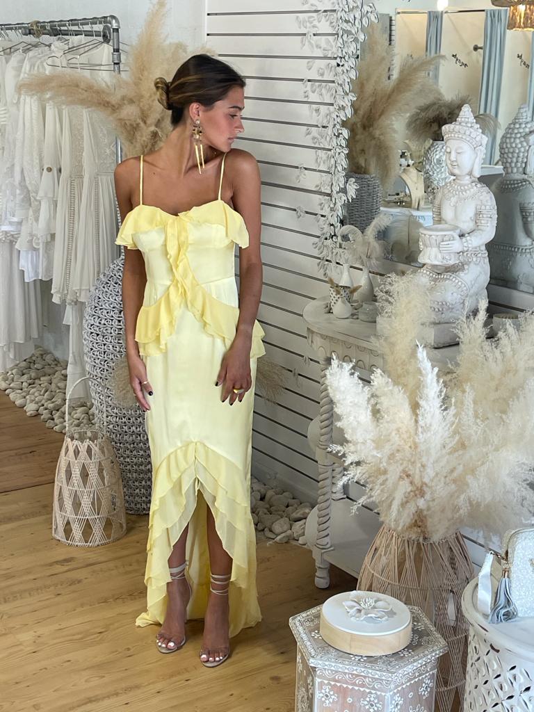 Yellow Silk Dress | Belle Silk Yellow Dress | Private Label Styles