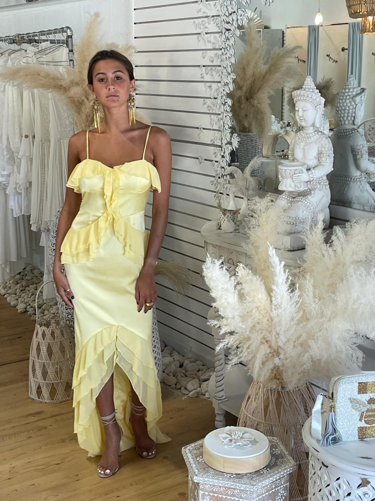 Yellow Silk Dress | Belle Silk Yellow Dress | Private Label Styles