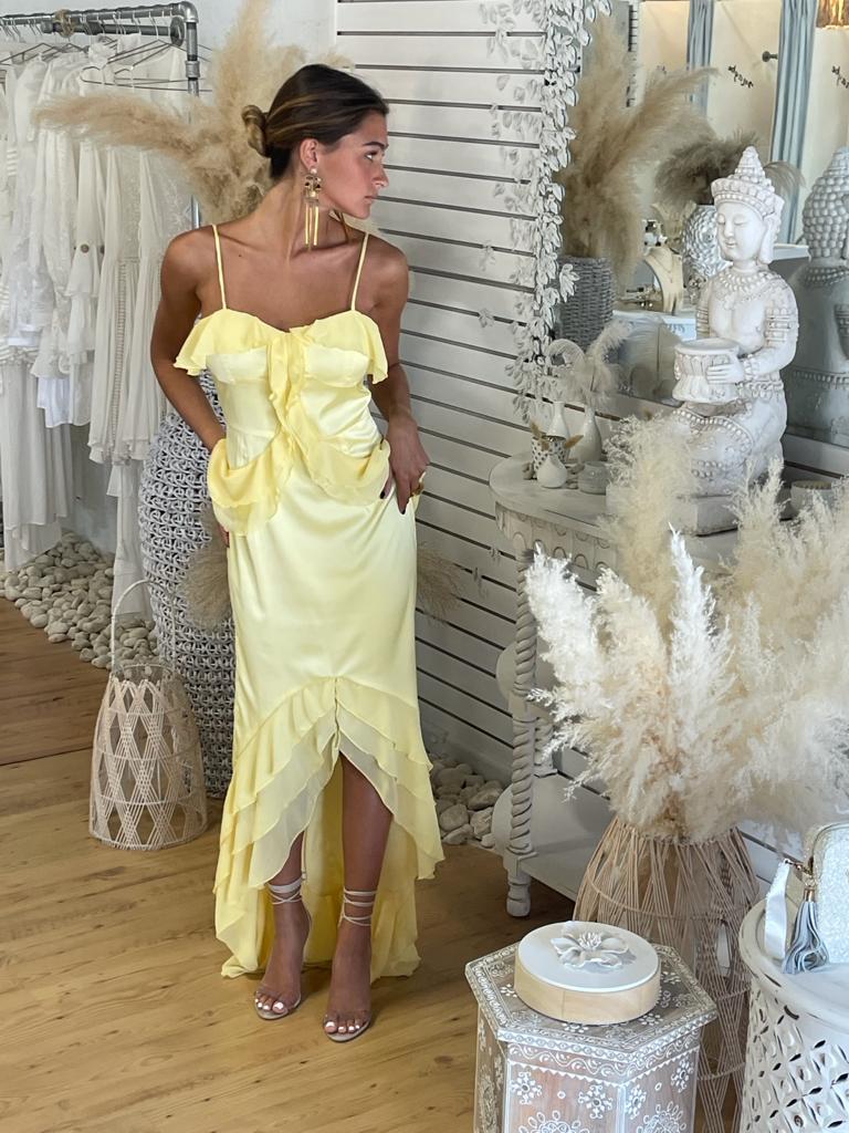 Yellow Silk Dress | Belle Silk Yellow Dress | Private Label Styles