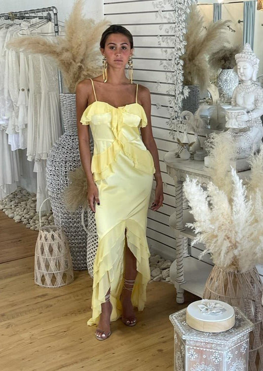 Yellow Silk Dress | Belle Silk Yellow Dress | Private Label Styles