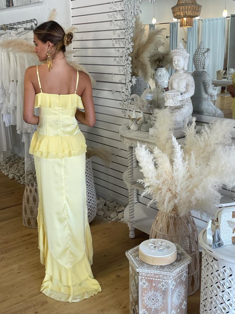 Yellow Silk Dress | Belle Silk Yellow Dress | Private Label Styles