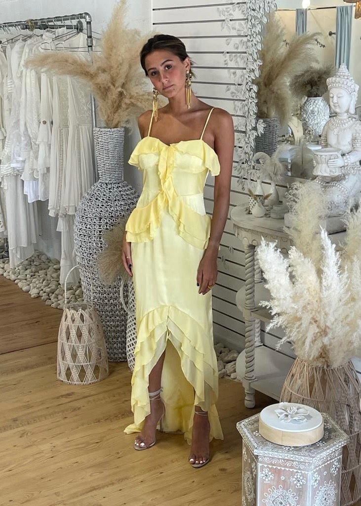 Yellow Silk Dress | Belle Silk Yellow Dress | Private Label Styles