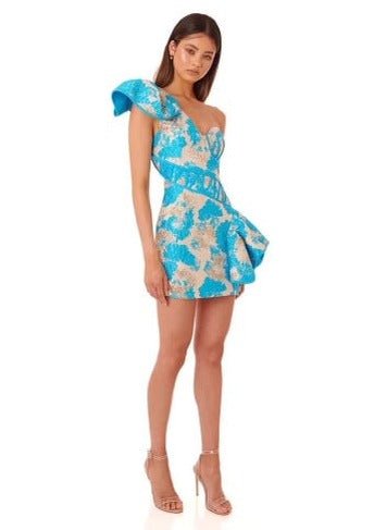 One Sleeve flower bomb Dress | Mini Bomb Dress | Private Label Styles