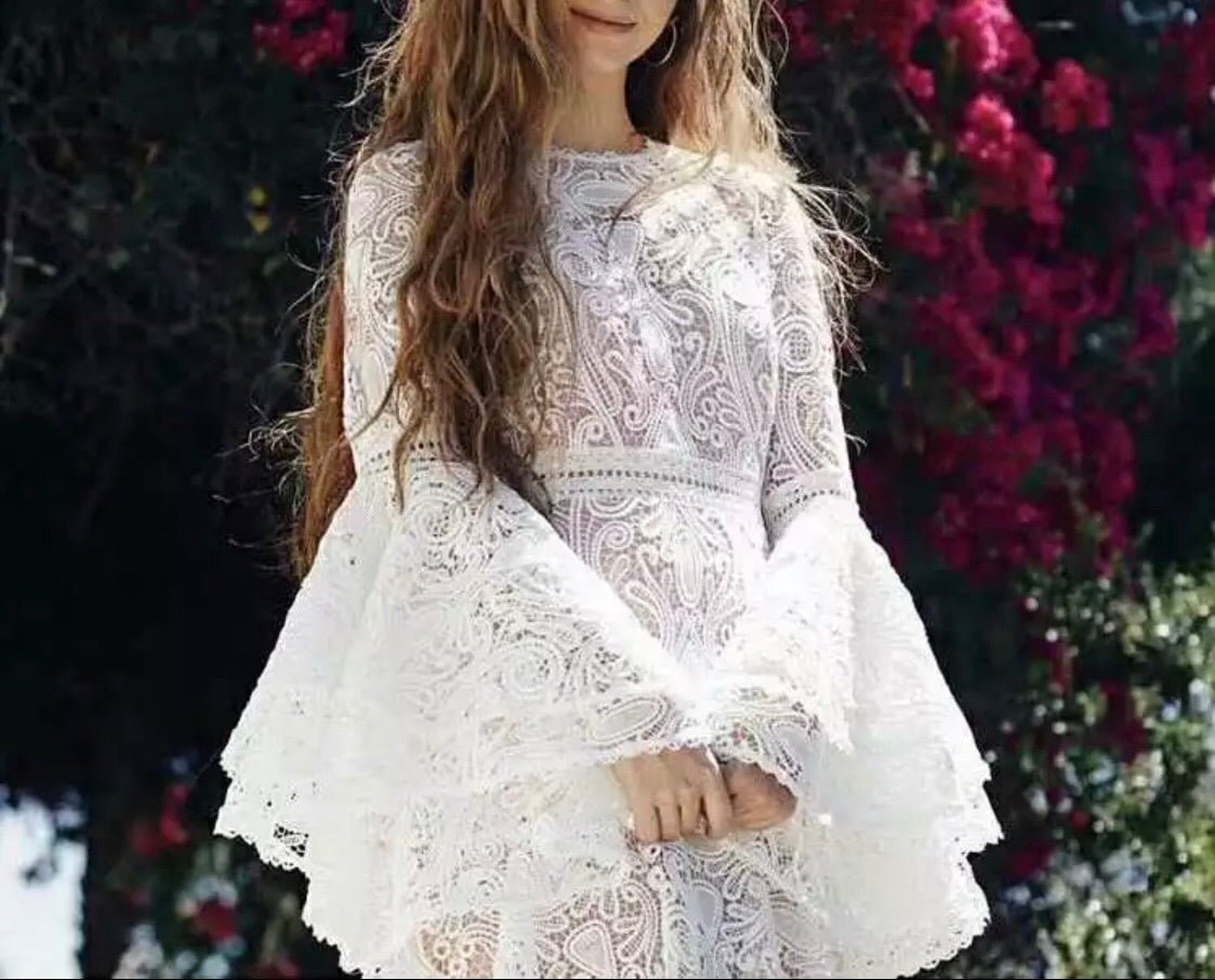 Ivanka Cotton Lace Double Layer Dress In White | Private Label Styles