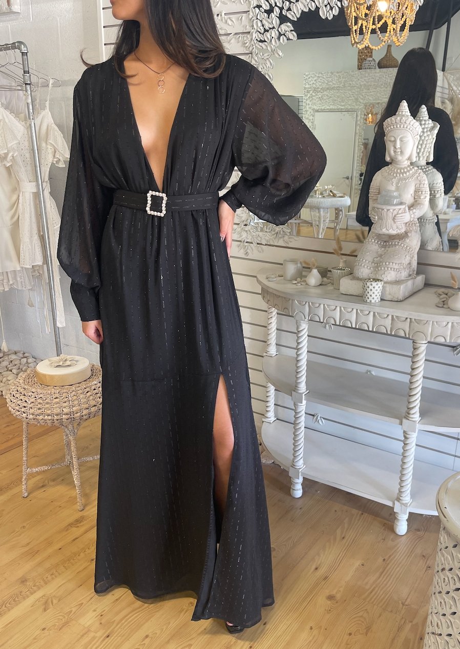 Black Chiffon Lantern Sleeve Dress | Private Label Styles