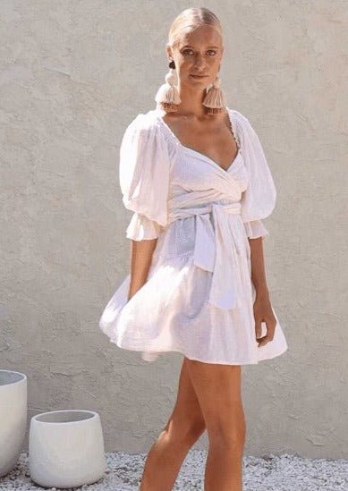 Lexi Chiffon Mini Dress In White | Private Label Styles