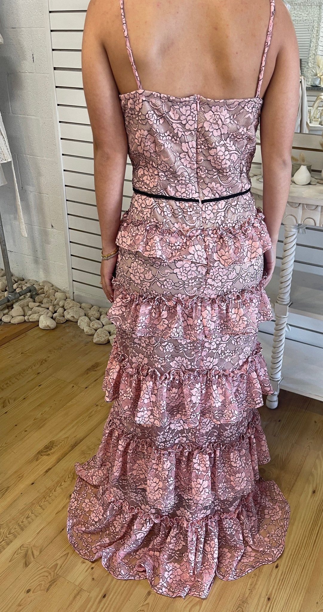 Lace Ruffled Formal Long Dress | Ruffled Dress | Private Label Styles