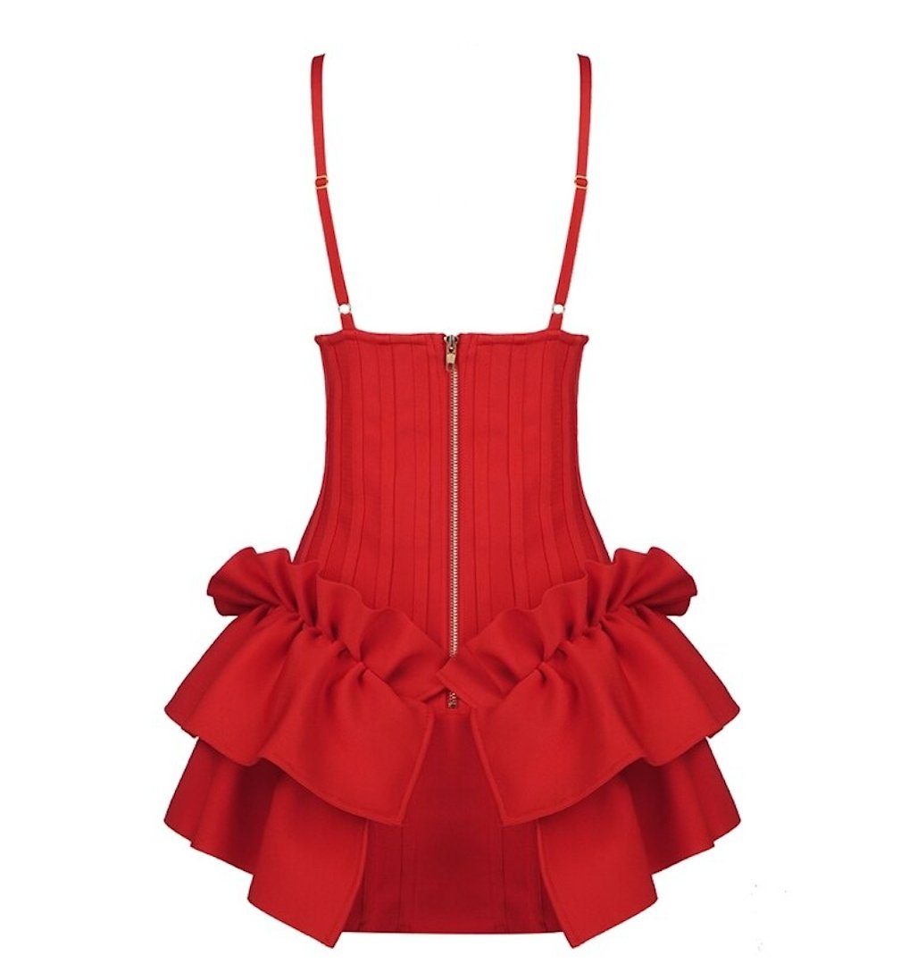 Ruffle Red Bodycon Bandage Dress | Mini Dress | Private Label Styles