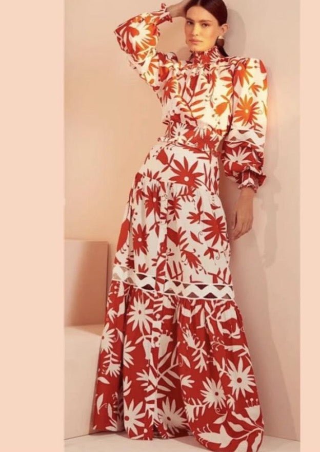 Floral Dress Red | Red Floral Maxi | Private Label Style