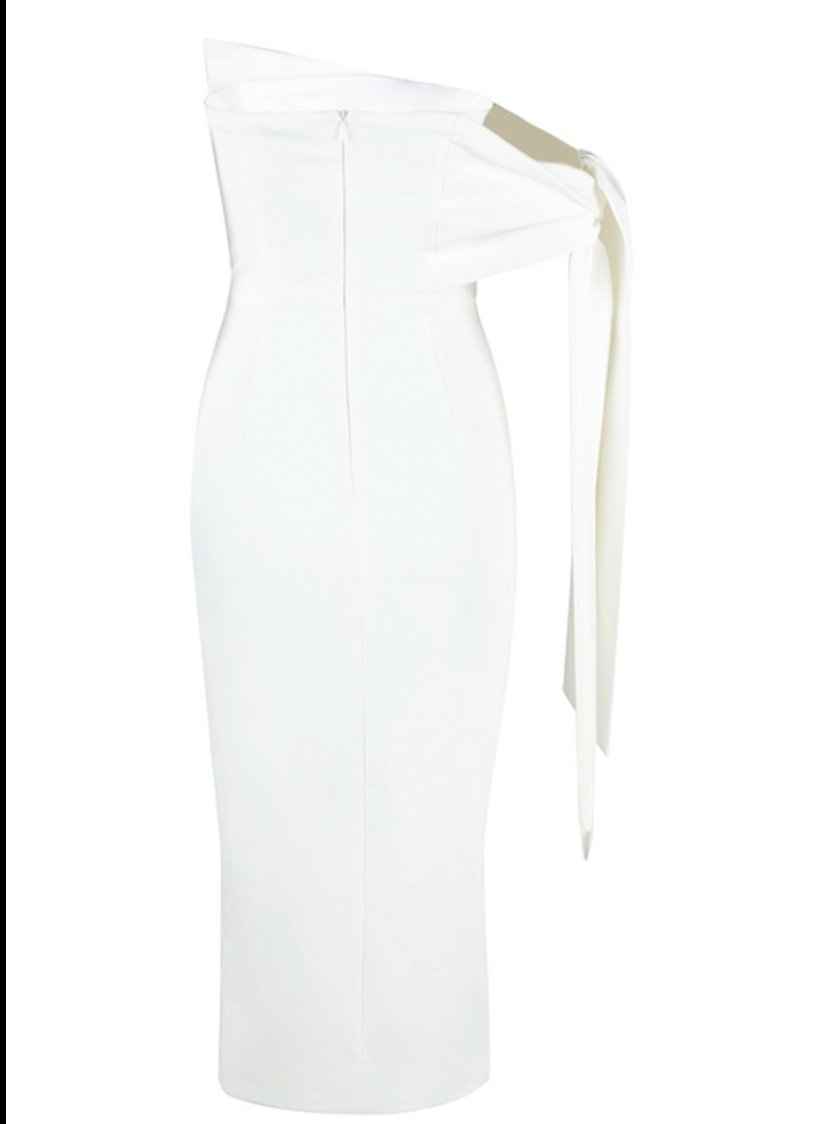 Half Shoulder Dress In White | Tia White Dress | Private Label Styles